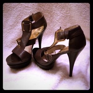 Chocolate heeled sandals